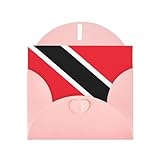 Flagge von Trinidad & Tobago Grußkarte mit rosa Umschlag Feiertage Geburtstage Hochzeiten Jubiläen Schreiben Sie einzigartige Segen