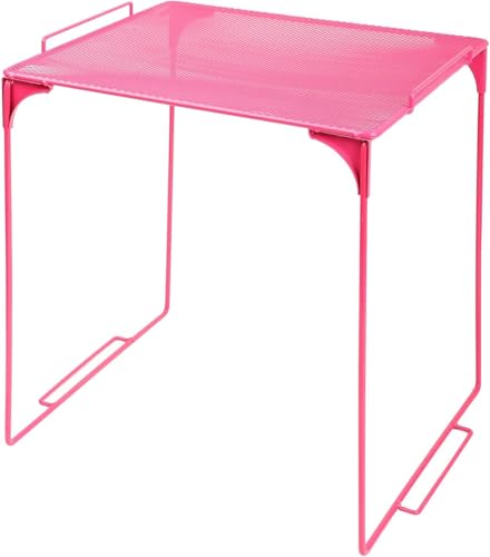 Locker Organizer Shelf, Stackable, Extra Tall, Fits Standard Size School Lockers (Pink)