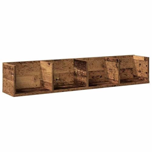 vidaXL CD-Wandregal Altholz-Optik 100x18x18 cm Holzwerkstoff, Wandablage, schwebendes Regal, Regal, Schweberegal, Hängeregal, Bücherregal, Wandboard