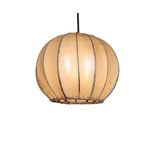 Orientalische Lampe Pendelleuchte Hängeleuchte Mailin Beige 24cm Groß | Marokkanische Lederlampe Hennalampe Leuchte… – Bild 5