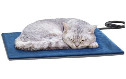 Pecute Tappetino Riscaldante per Cani e Gatti, Tappeti Riscaldanti per Cane con Indicatore Luminoso, 32×40 cm, Temperatura Costante, Antimorso, Impermeabile, Cani di Piccola Taglia
