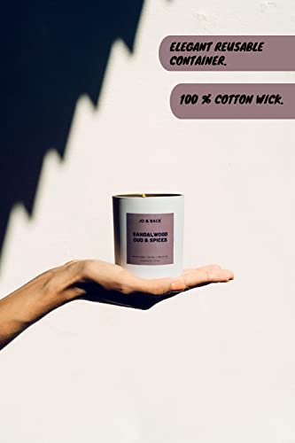 Sandalwood Oud & Spices, Premium Scented Candles, Non Toxic, 46H Burn, 8.1Oz Soy Wax, Aromatherapy, Strong And Long Lasting Jar Candle For Home, Gifts For Women And Men, Spring Candle, Velas Aromatica #TOP3