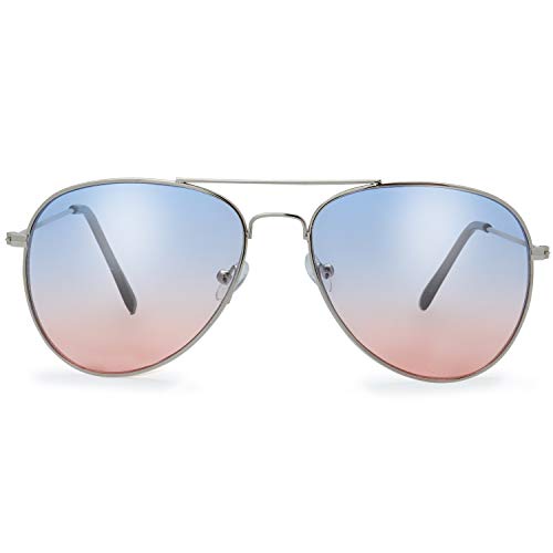 The Fresh Classic Metal Frame Oceanic Color Lens Aviator Sunglasses Gift Box