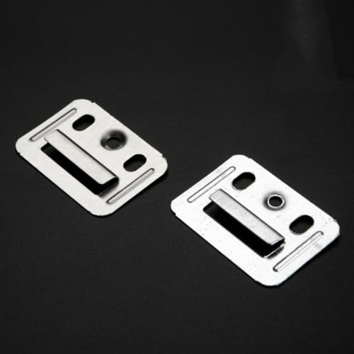 Image of DOITOOL 100PCS Wall Buckle Interlocking Hanging Bracket Furniture Clamp Z Clips for Hanging Integrated Wall Panel Fixings Stainless Steel Couch Clips Furniture Fixings Hanger Wall Panel Clips