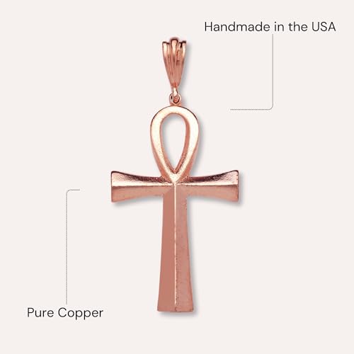 Real Pure Copper Large Ankh Pendant, Charm for men, women2
