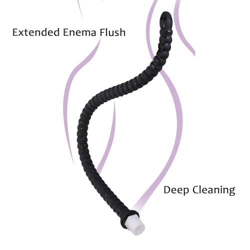 Image of AMAZBEE Silicone Shower Enema Douche for Men Anal Vaginal Irrigator for Woman Adult Anal Plugs SM Sex Toys Portable Enema Hose Attachment (40cm)