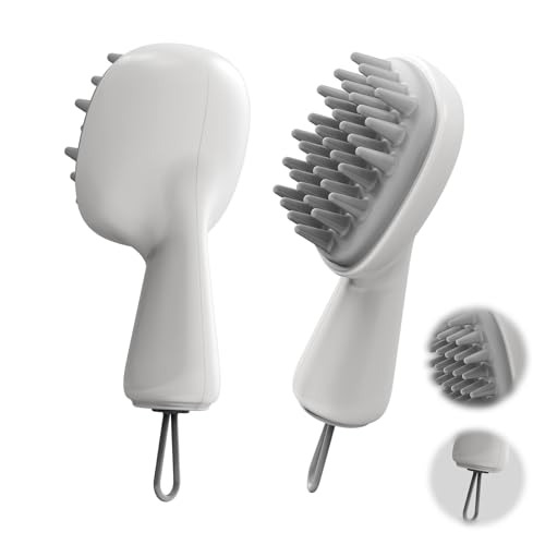Scalp Massager with Long Handle Hair Growth, Soft Silicone Scalp Scrubber Shampoo Brush for Exfoliation, Dandruff Removal & Head Massage Stress Relax, Wet & Dry Use for Thick, Thin Hair Care