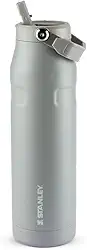 Stanley - Garrafa de Água Aerolight Ice Flow Flip Straw, Canudo Integrado, Abertura Grande, Aço Inoxidável Leve, 1.1 L, Ash