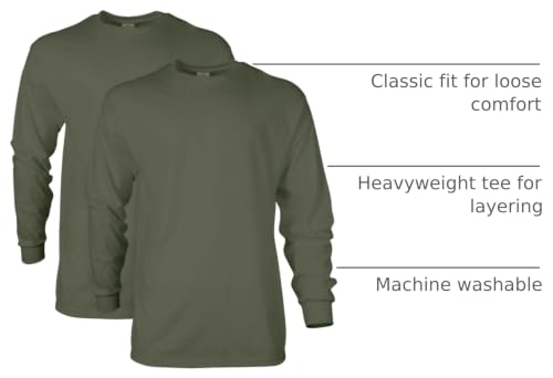 Image of Gildan Adult Ultra Cotton Long Sleeve T-Shirt, Style G2400, Multipack