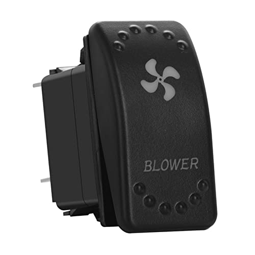 Image of Green Backlit Rocker Switch 5 Pin ON-Off Laser Etched Button Switch with Wires for Car Marine Boat UTV 20A /12V 10A /24V (Blower)