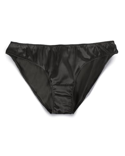 Image of 22 Momme 100% Mulberry Silk Underwear, Silk Satin Classic Bikini Panties for Women, Ultra Breathable Hipster