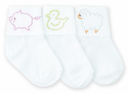 Jefferies Socks Farm Animal Appliques - White, 3-12 Months