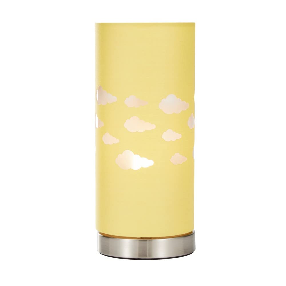 LITECRAFT Glow Cloud Table Lamp Children's LED with Ochre Shade - Satin Chrome