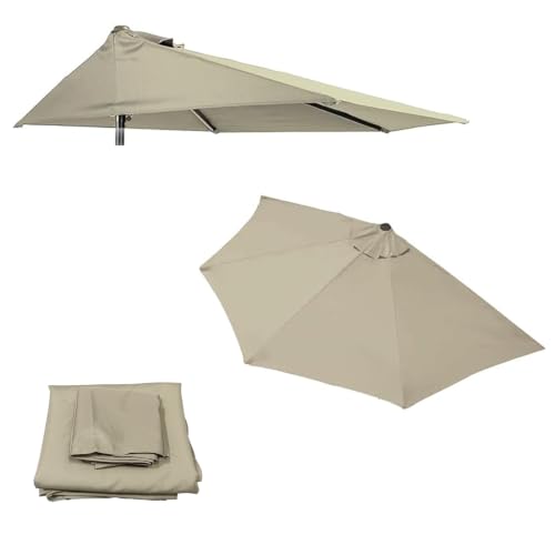 HEYBB Sonnenschirm Halbrund Knickbar Balcony Umbrella Halbschirm Balkon Schirm Sonnenschirm Halb Rechteckig Uv Schutz 2.7m Für Innengärten Balkone(Nur Schirmdeckel) (Topper)