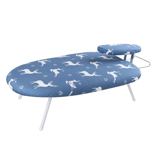 LXRHLIKG Small Ironing Board, Portable Ironing Board with Iron Rest, Compact Space Saving Foldable Countertop Ironing Board (Color : Blue)