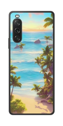 ClearView Sony Xperia 10 V用 プリント 背面 保護 フィルム 日本製 AI画像SS トロピカル5(Tropical 5)