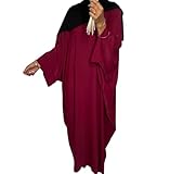 Elegant Abaya Farasha Medina Silk Muslim Women (Burgundy)