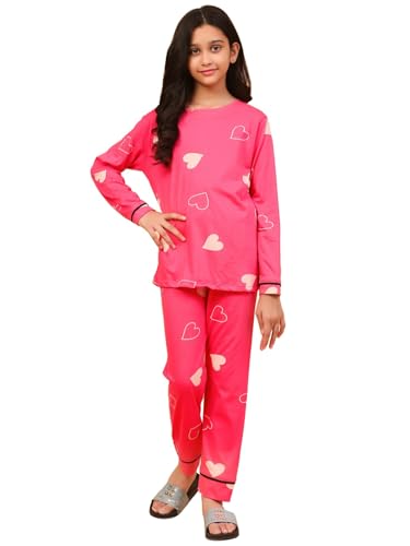 Image of Ninos Dreams Cotton Girls Full Sleeves Coord Set ! Night Suit for Girls ! Tshirt with Jogger Set