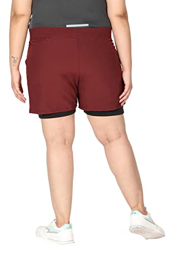 Image of CHKOKKO Gym Shorts for Women Workout Sports Running Quick Dry Fit Double Layer Inner Compression with Pockets Breathable Lightweight Wear