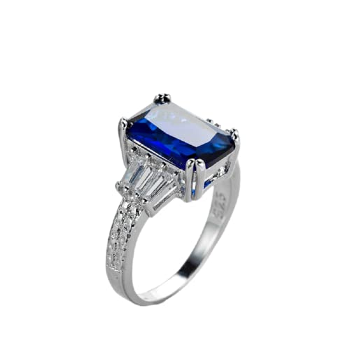 Bague en argent 925 saphir bleu naturel véritable de haute joaillerie
