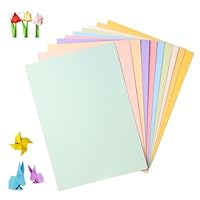 60 Blatt Tonkarton 10 Farben Bastelkarton A4 Bastelpapier Pastell Farbkarton zum Basteln Buntpapier Tonpapier für DIY Handwerk Projekte Origami Malen