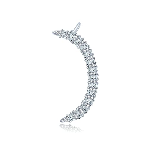 Pendientes de plata KnSam con media luna de circonita cúbica para mujer y niña