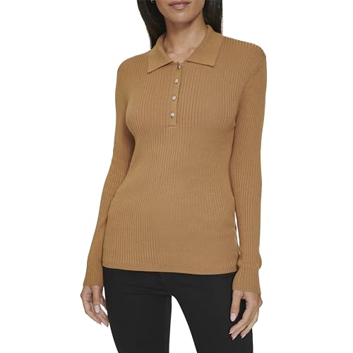 Calvin Klein Women's Long Sleeve Collar Button Up Sweater2