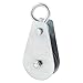 Aexit Silver Tone Material Handling Metal Swivel Hook Single Rope Wheel 0.2 Ton Snatch Blocks Load Pulley