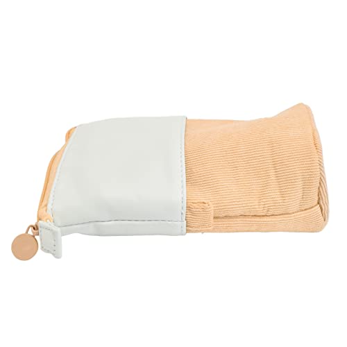 Étui Porte-Crayons, étui à Crayons Debout en Velours côtelé PU Polyvalent pour Les Femmes de Bureau pour Les Adolescents pour Les étudiants pour Un Cadeau Parfait(Jaune) Cover