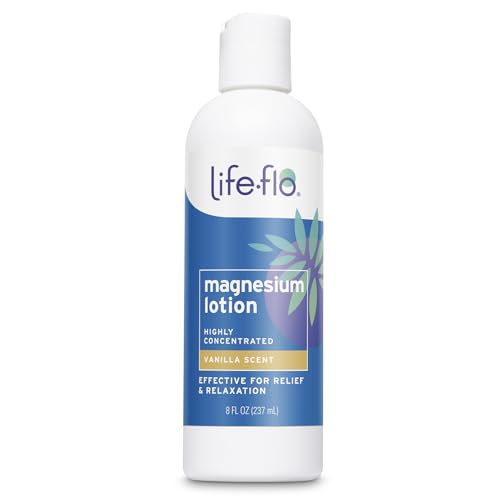 Life-flo Magnesium Lotion, Vanilla Scent - Relief and Relaxation with Magnesium Chloride from The Zechstein Seabed - Dermatologist Tested, Hypoallergenic, 60-Day Guarantee, Not Tested on Animals, 8oz