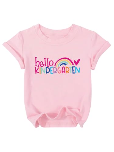 Image of Kindergarten Shirt for Girls First Day of Preschool Shirt Back to School T Shirt Summer Short Sleeve 3-7 Years