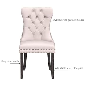Kccvelvetdiningchairssetof6upholsteredhighendtufteddiningroomchairwithnailheadbackringpulltrimsolidwoodlegsnikkicollectionmodernstyleforkitchenbeige Urban Country Home Decor Kcc velvet dining chairs set of 6 upholstered high end tufted dining room chair with nailhead back ring pull trim solid wood legs nikki collection modern style for kitchen beige urban country home decor