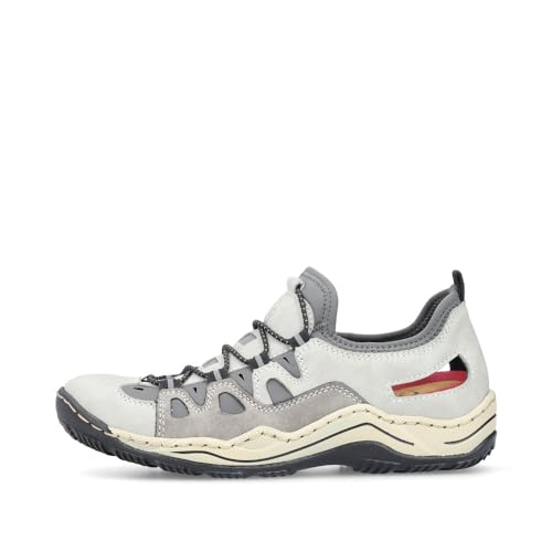 Rieker Damen Low-Top Sneaker L0539, Frauen Halbschuhe, lose Einlage,Sportschuhe,Freizeitschuhe,Turnschuhe,Laufschuhe,grau (40),38 EU / 5 UK