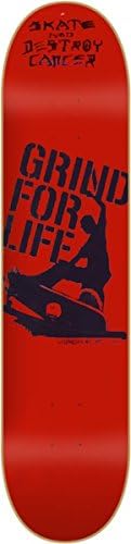 Grind For Life Red Skateboard Deck - 8.25" x 31.5"