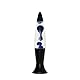 Easylight Lavalampe aus Glas Aluminium Schwarz Klar Blau Party Jugendzimmer H:40 cm G9 Leuchtmittel inklusive Retro Stimmungsleuchte Tisch ROXY