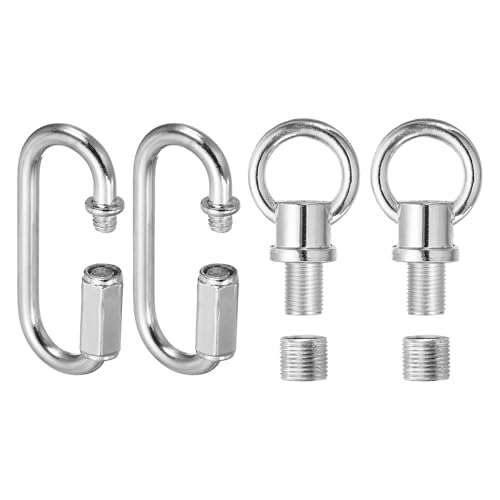 PATIKIL 2Pack M10 Fine Thread Lamp Female Loop Holder Chrome Color