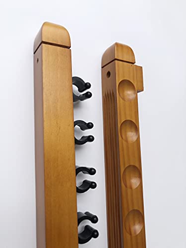 Lante Life Billiard Wooden Cue Rack For 8 Pool Sticks, Wall Mount Hardwood Pool Cue Sticks Rack (Oak) #TOP1