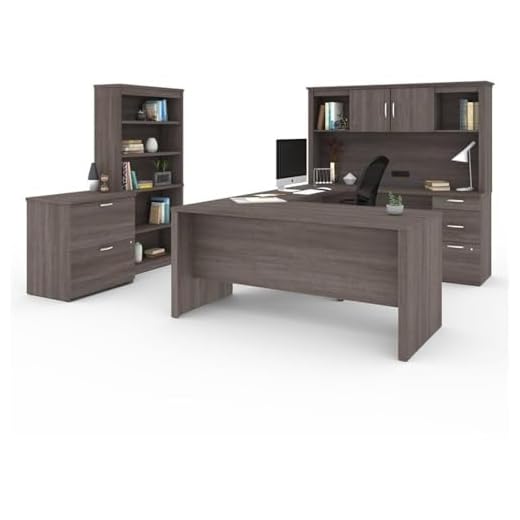 Versatile U-Shaped Engineered Wood Desk