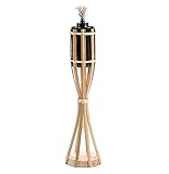 Fun Express Tabletop Tiki Torches (Set of 2) Outdoor Home Decor and Luau Party Supplies Bamboo