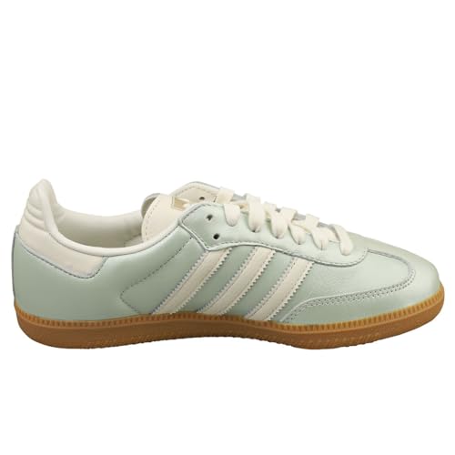 Image of adidas Samba OG Women's Shoes, Linen Green Metallic /Off White /Cyber Metallic, Size 5.5