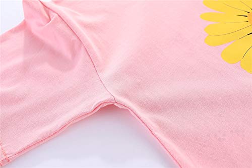 Image of Mud Kingdom Toddler Little Girls T-Shirts Colorful Love Heart Printing Ruffle Sleeve Valentine's Day Tees Casual Summer