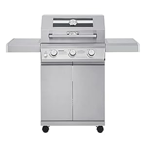 Monument Grills Larger 3-Burner Propane Gas Grills barbeque Stainless Steel Heavy-Duty Cabinet Style with LED Controls, Mesa 300