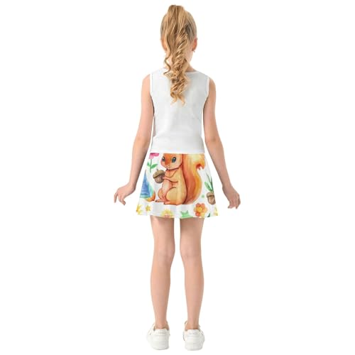 Tennis Skirts for Kids Cute Squirrels Girls' Shorts Athletic Skorts Toddler Butterfly Skirt 4t4