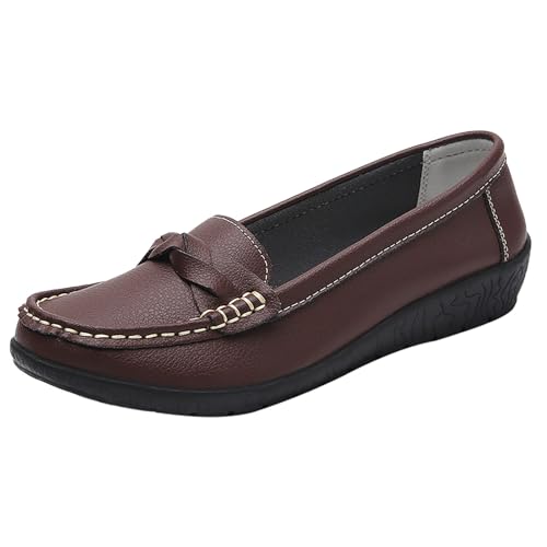Zapatos de tacón de cuña para mujer, zapatos de verano, zapatos informales grises ahuecados transpirables, modernos, para caminar, ligeros, elegantes, cómodos, suaves y cómodos, marrón, 43 EU