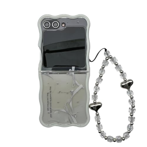 Scjlsda Z Flip 5 Schleifen-Klapphülle Weiß