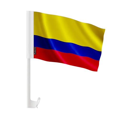 Drapeau voiture Colombie en polyester haute résistance, format 30x45cm - 50 unités
