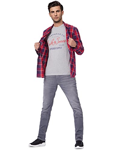 Image of JACK & JONES Men's Printed Slim Fit Crew Neck T-Shirt