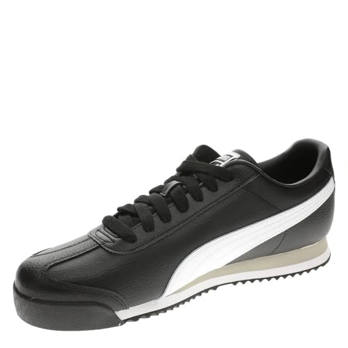 PUMA Men's Roma, 24-Standard Black White-Smokey Gray, 7.53
