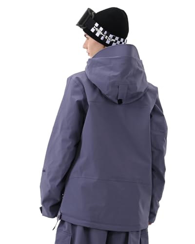 Image of Ski Jacket Women with Recco 3L Snowboard Anorak Pullover Baggy Coat Hooded Insulated Hoodie Waterproof Warm