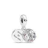 MiniJewelry Bird Mouse Flower Dangle Charm for Bracelets Friendship Always by Your Side Sterling Silver Charm for Women Sister Friends